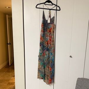 Multicolo embellished sleeveless maxi dress